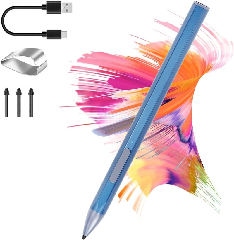 Bluejw Stylus Pen for HP Envy X360 Pavilion X360 Specter X360 Spectre X2 Envy X2 Rechargeable MPP 2.0 Tilt Active Pen with 4096 Pressure Sensitivity, Palm Rejection, Magnetic Attachment Function, Black - Image 1