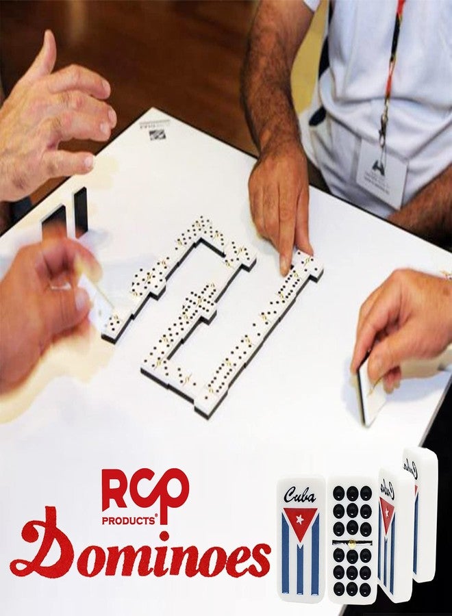 RCP PRODUCTS مجموعة دومينو للبالغين من منتجات RCP - مجموعة دومينو احترافية مزدوجة 9 مكونة من 55 قطعة، مع قرص دوار معدني، لعبة لوحية كلاسيكية ومناسبة للسفر مع علبة خشبية (علم كوبا) - Image 4