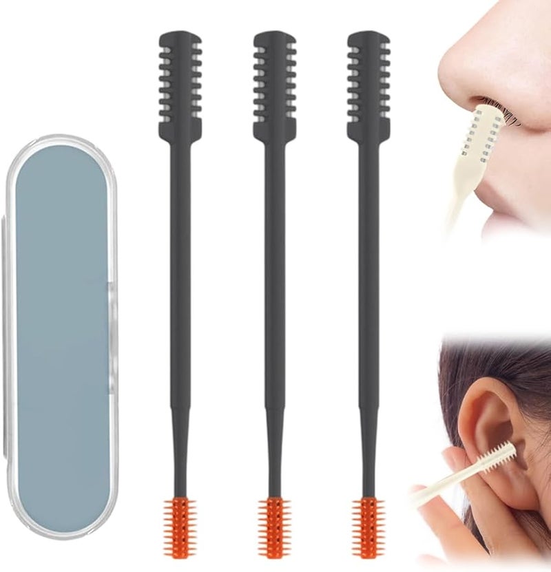 2026 Upgraded Portable Nose Hair Trimmer For Men Women Gray 3 Pcs Washable Travel Essential Grooming Tool - Image 1
