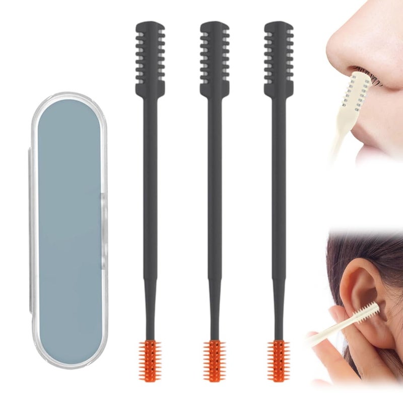 2026 Upgraded Portable Nose Hair Trimmer For Men Women Gray 3 Pcs Washable Travel Essential Grooming Tool - Image 2