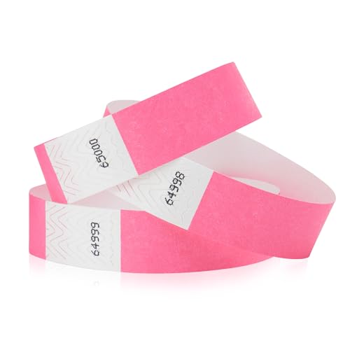 Wristco 10,000 WristCo Neon Pink Tyvek Wristbands for Events - Tamper-Proof Design & Fluorescent Color Prevent Reuse Premium-Grade Bracelets for Hospital & Medical ID, Party & VIP Identification - Image 1