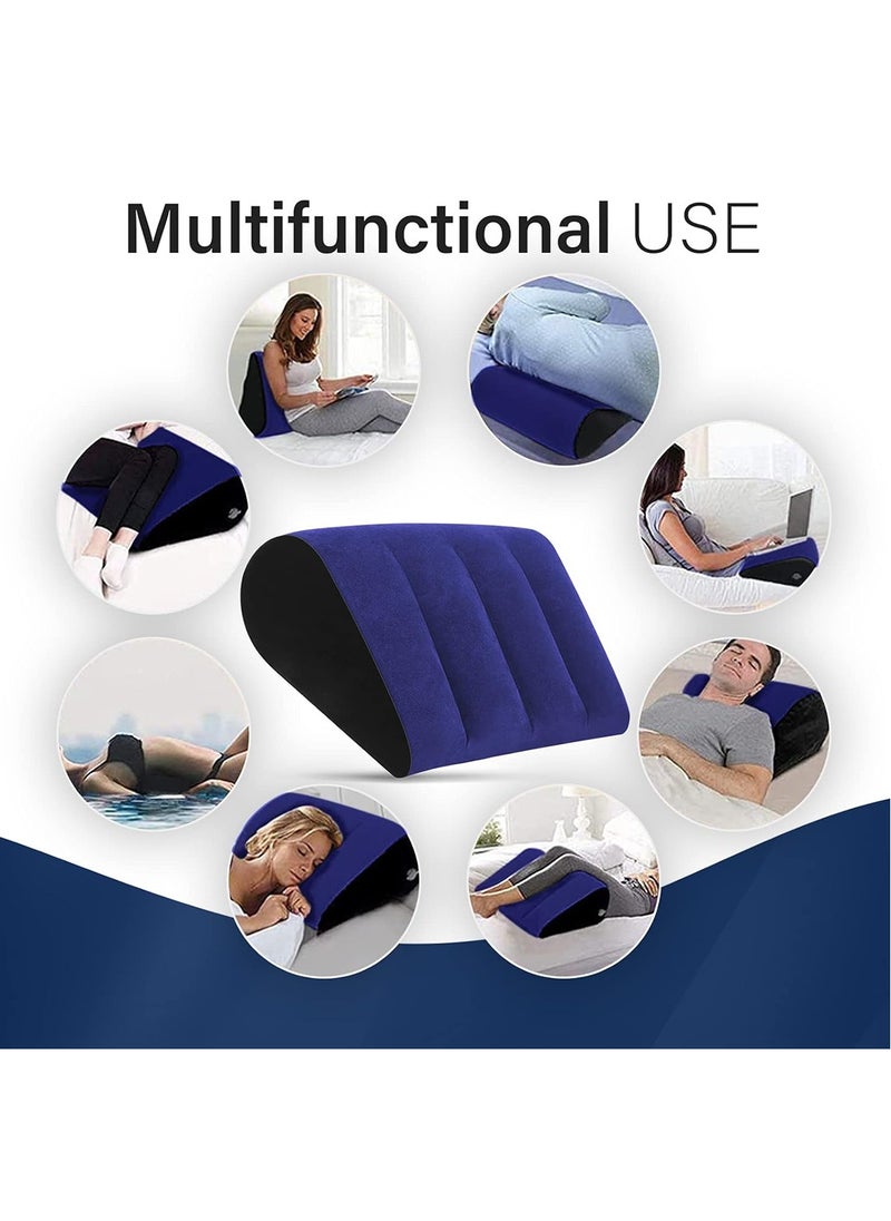 Generic - Portable Inflatable Wedge Pillow Lightweight Body Positioning Inflatable Cushion Suitable for Sleeping Leg Elevation Back and Neck Support Travel Fast Inflating and Deflating - Image 1