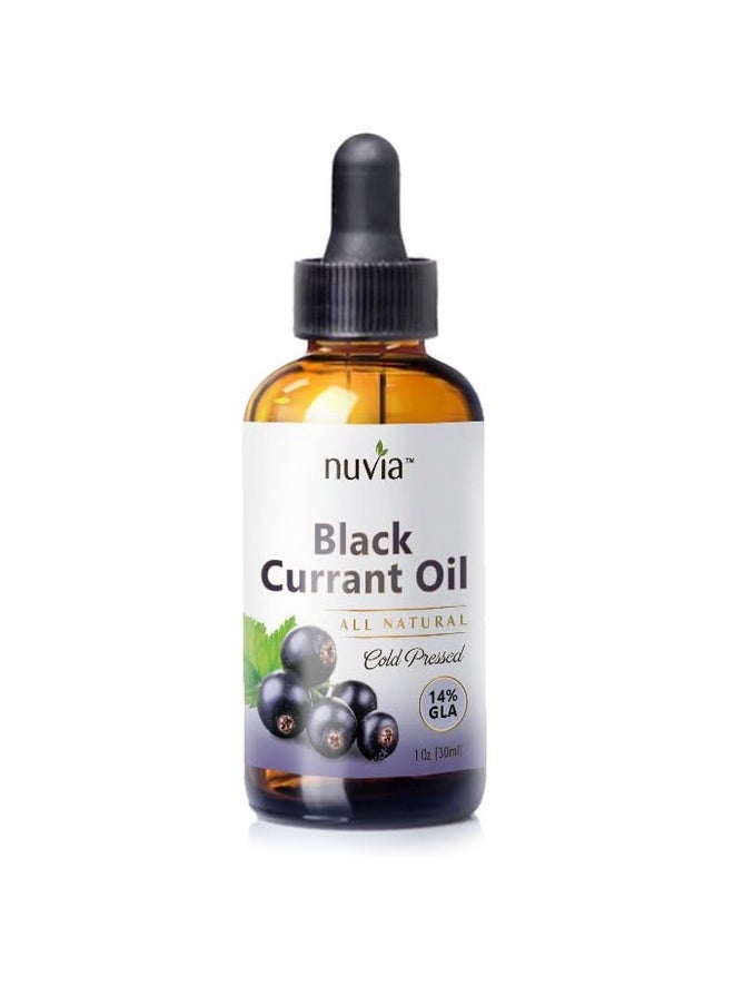 nuvia organics - Black Currant Oil 100% All Natural Cold Pressed Naturally Rich In Omega 3 And 6 Essential Fatty Acids; 1Oz - Image 1