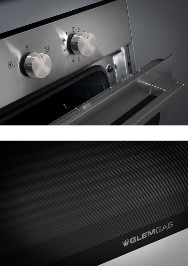 GLEMGAS Gleam Built-In Gas Oven, 89.7 cm, Multifunction with Grill, 113 Liters, Stainless Steel - GFD9GG1IX - Image 3