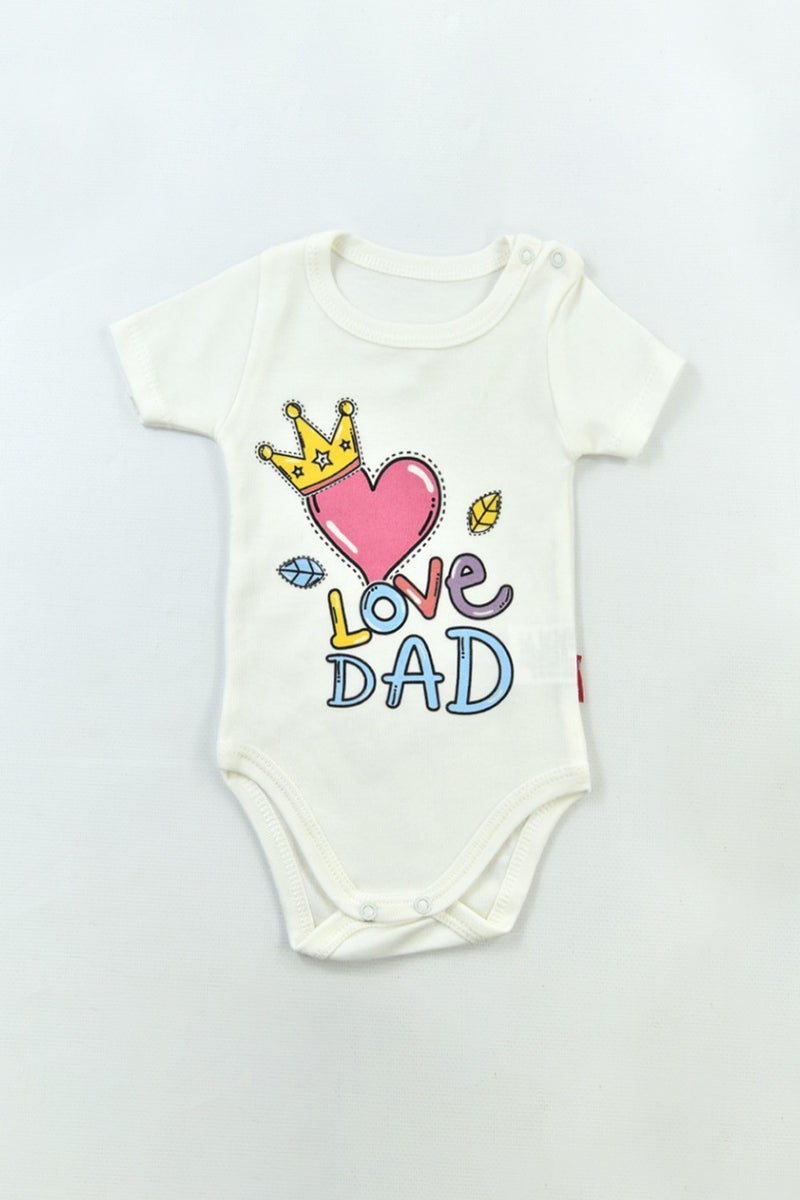 Modam Bebek Love Dad Printed Short Sleeve Bodysuit