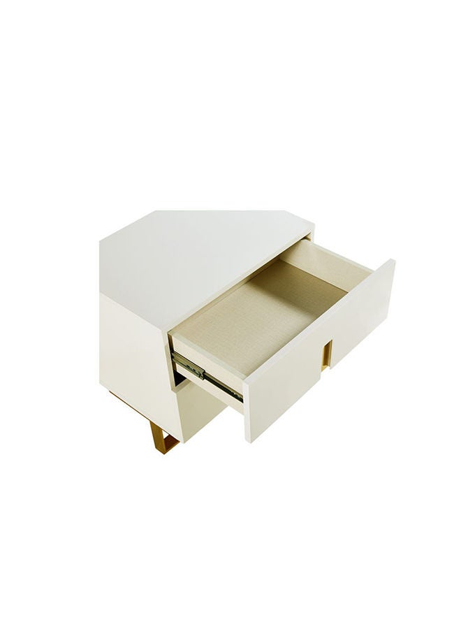 DANUBE HOME New Poliana Night Stand Multi Functional Bedside Table Space Saving Night Stand End Table Storage Furnitures For Bedroom L58xW41.5xH53 cm Beige  - Image 2