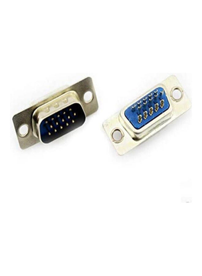 NIBEMINENT Male Db15 Vga Connector Solder Type Silver 