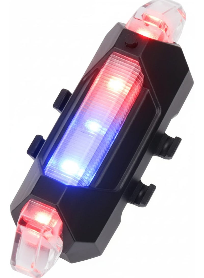 ليد ضوء أمان LED للدراجة الهوائية متعدد الأوضاع (أحمر وأزرق) - Image 1