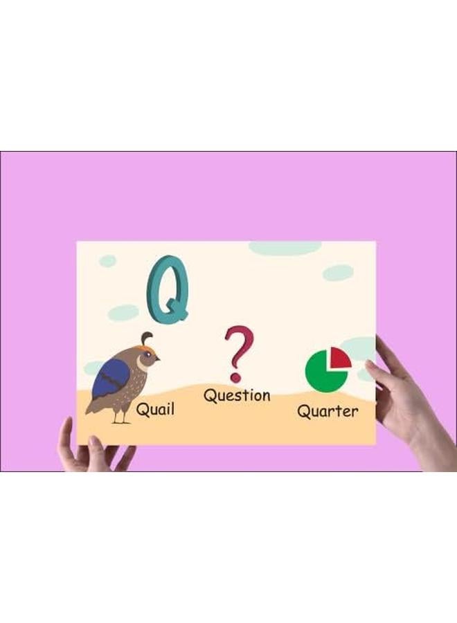 Funz Q Alphabet Letter Printed Boards Animal Pattern Frames Matching Puzzle Game Educational Preschool Learning Toys Gift For Preschool Kids Size 45*30Cm  - Image 4
