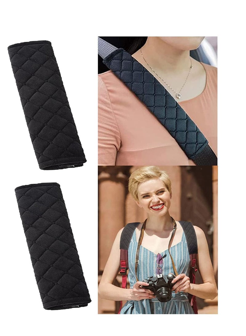 SYOSI Car Seat Belt Comfort Harness Pad 2 Pack Car SeatBelt Pads Cover Safety Belt Strap Shoulder Pad for Adults and Children Helps Protect Your Neck and Shoulder Black - Image 1