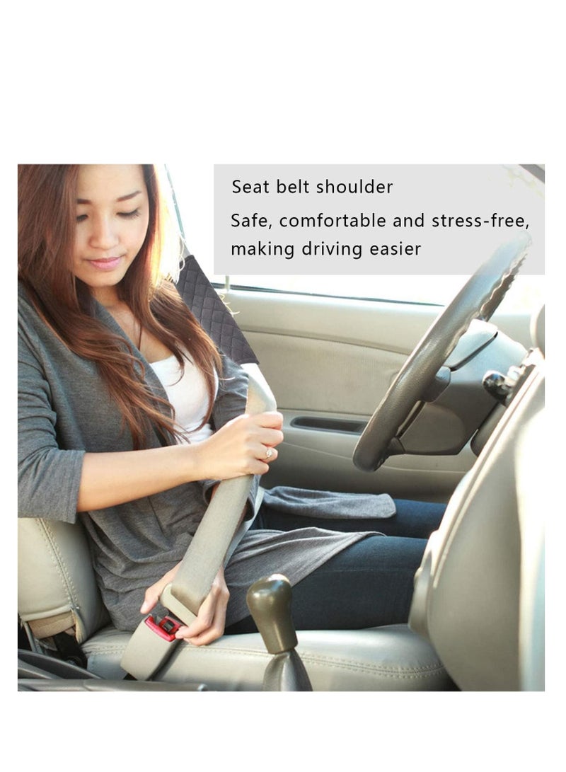 SYOSI Car Seat Belt Comfort Harness Pad 2 Pack Car SeatBelt Pads Cover Safety Belt Strap Shoulder Pad for Adults and Children Helps Protect Your Neck and Shoulder Black - Image 5