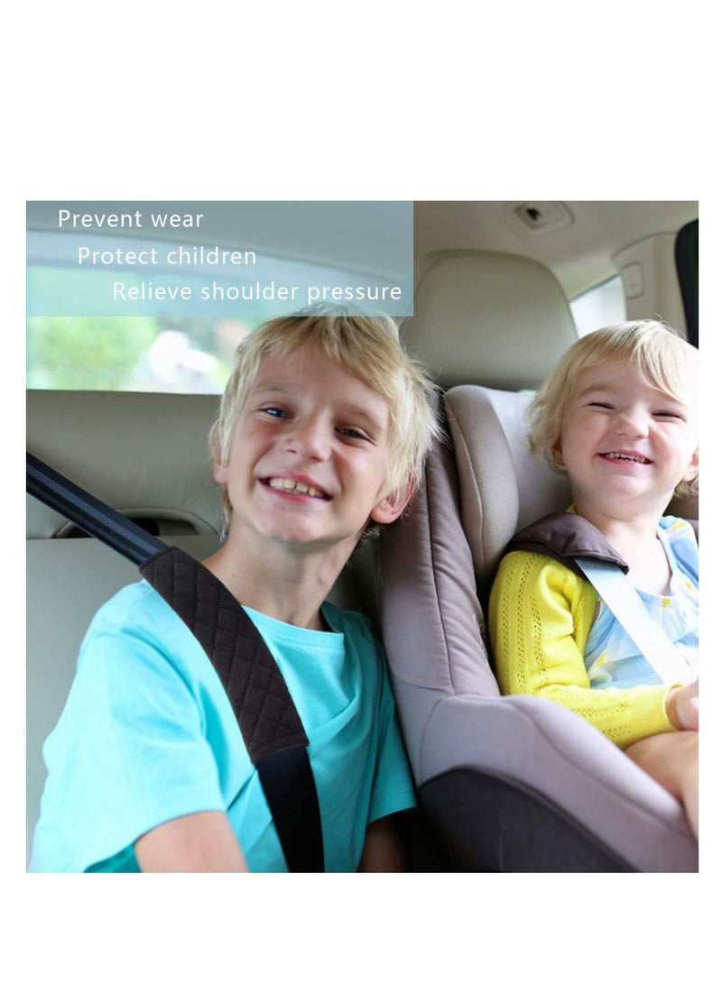 SYOSI Car Seat Belt Comfort Harness Pad 2 Pack Car SeatBelt Pads Cover Safety Belt Strap Shoulder Pad for Adults and Children Helps Protect Your Neck and Shoulder Black - Image 2
