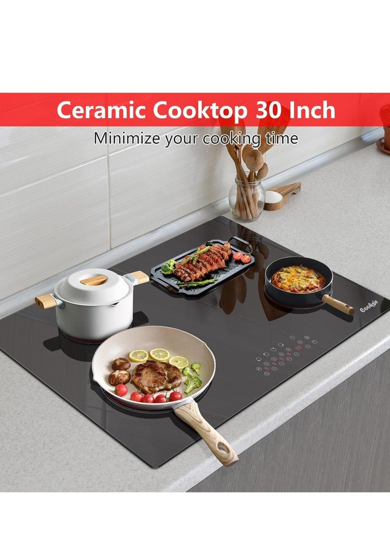 FIPKA - Cookware Built-in 2 Burner Infrared Induction Cooker 2000w+1000w High power Suitable for all Pans 37624 - Image 1
