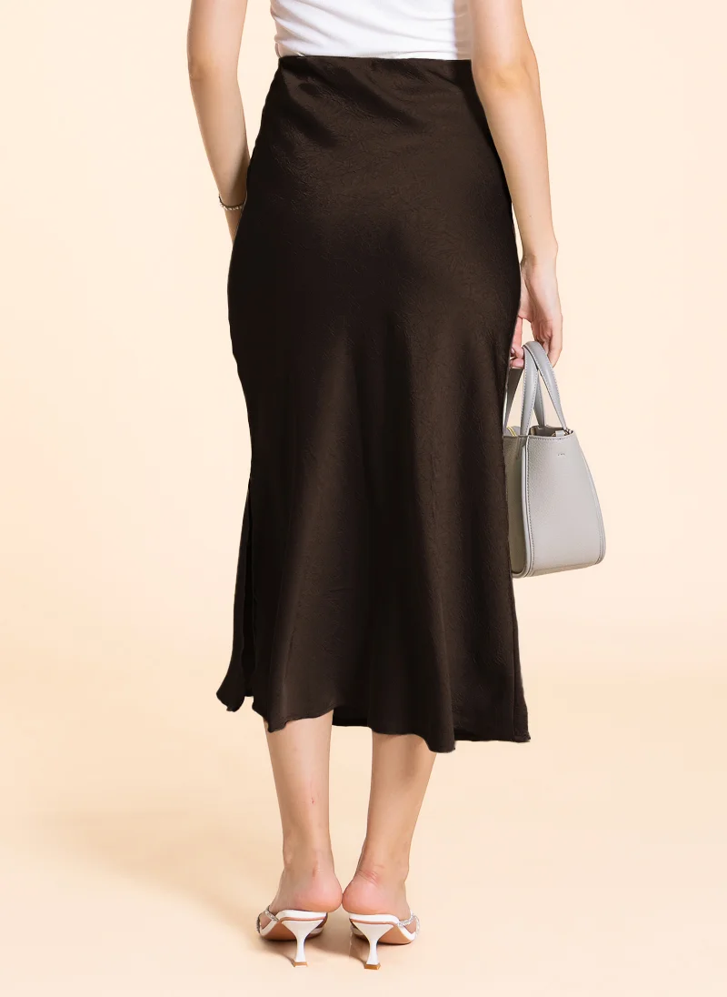 شايبس TEXTURED MIDI SATIN SKIRT