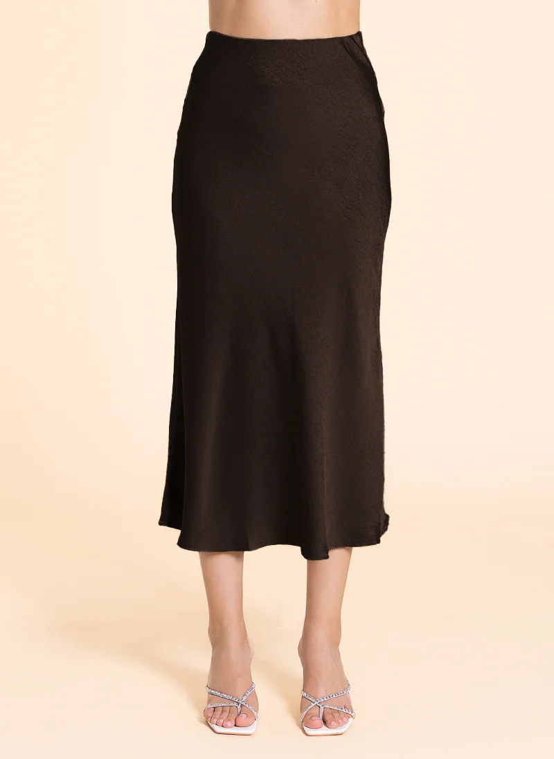 شايبس TEXTURED MIDI SATIN SKIRT