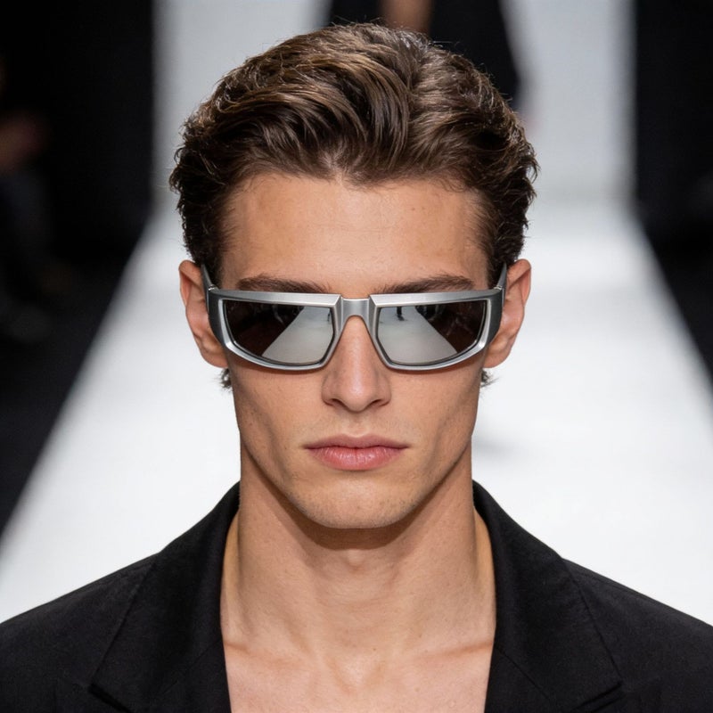YUANYE Y2K Futuristic Sunglasses for Men and Women - Silver Frame, UV400 Protection - Image 2