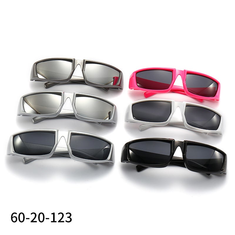 YUANYE Y2K Futuristic Sunglasses for Men and Women - Silver Frame, UV400 Protection - Image 4