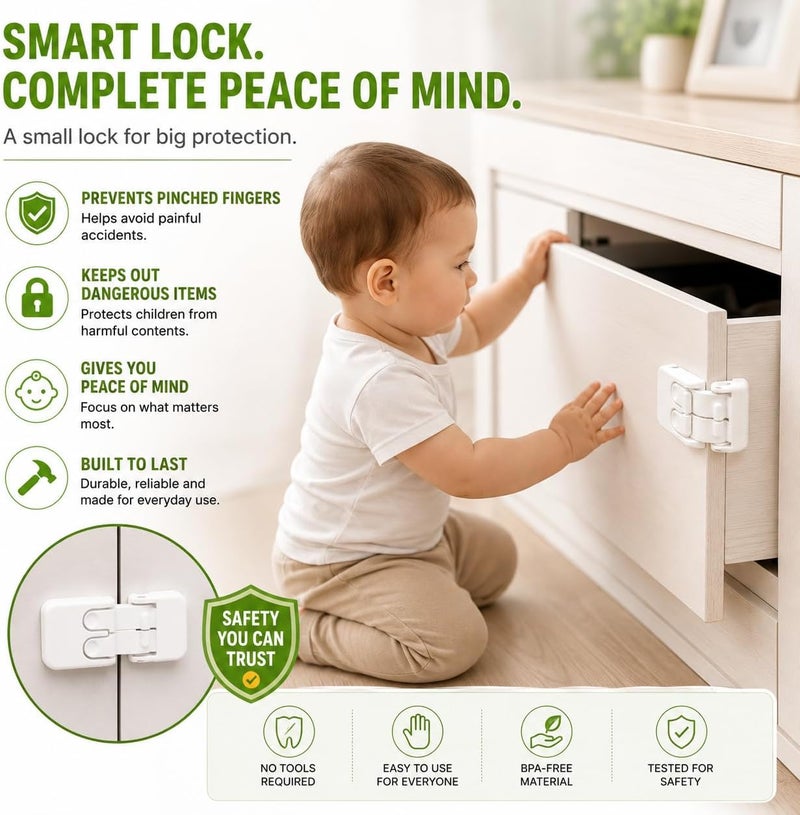 Weikang Rectangular Safety Lock - 3 Pcs Child Safety Drawer Lock - Image 5