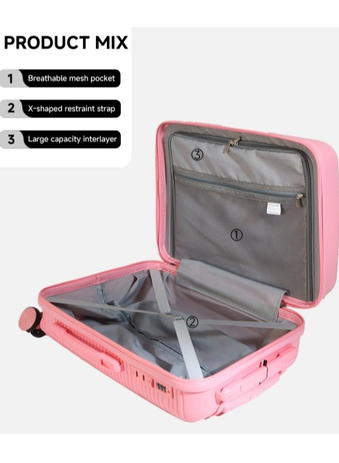 NEWCOM Light Weight PP Fashion Trolley Luggage Hard Case Carry on Suitcase with Safe Zipper and 4 Quite 360° Double Spinner Wheels NEWCOM - Image 4