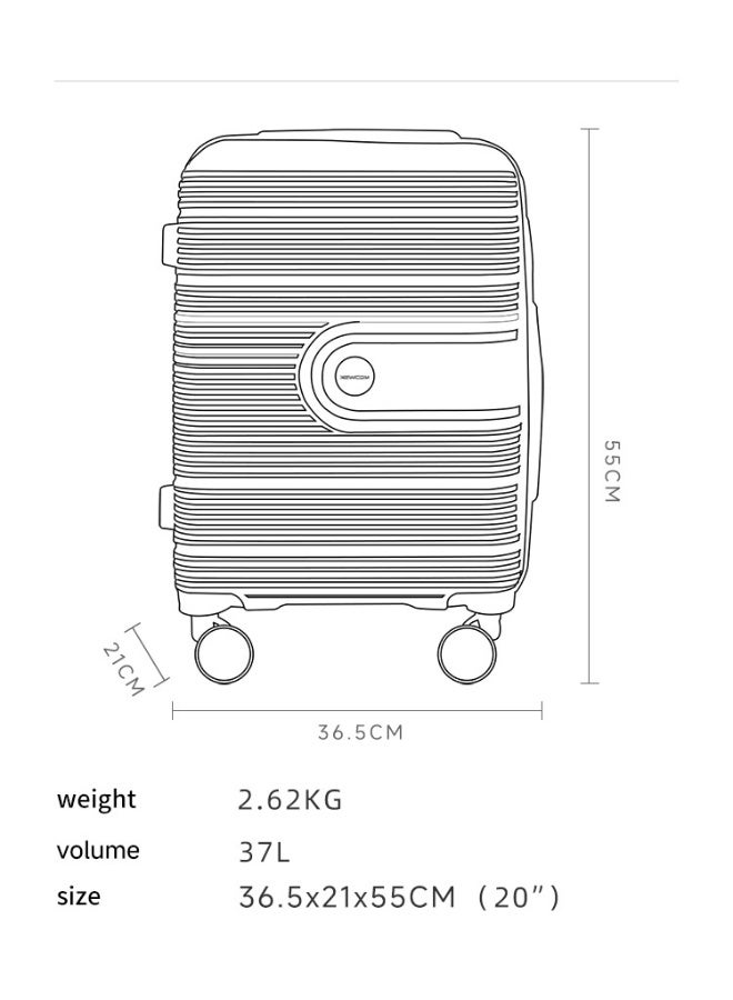 NEWCOM Light Weight PP Fashion Trolley Luggage Hard Case Carry on Suitcase with Safe Zipper and 4 Quite 360° Double Spinner Wheels NEWCOM - Image 5