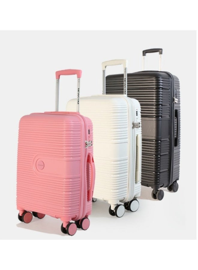 NEWCOM Light Weight PP Fashion Trolley Luggage Hard Case Carry on Suitcase with Safe Zipper and 4 Quite 360° Double Spinner Wheels NEWCOM - Image 2