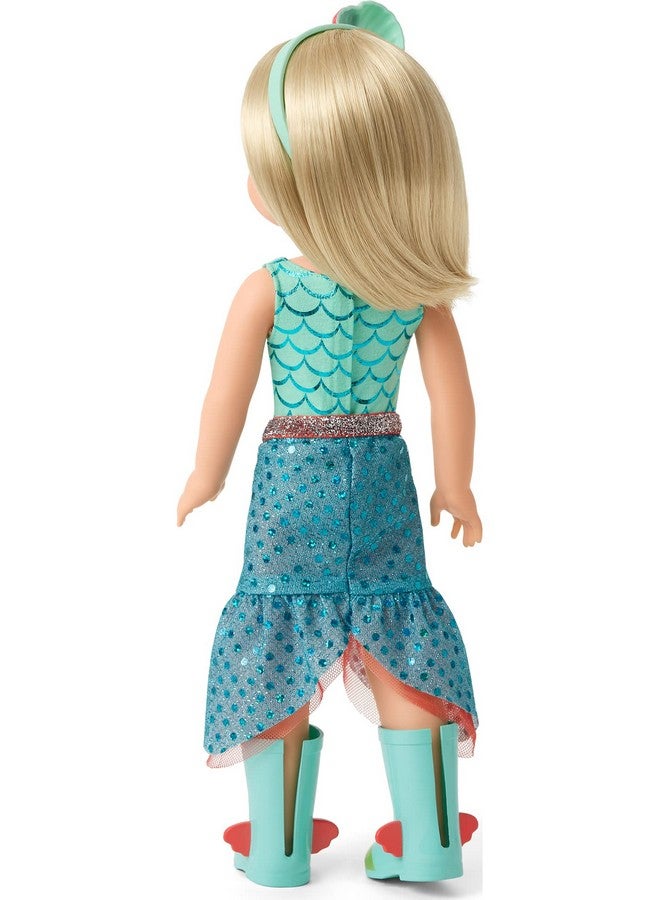 American Girl Welliewishers Camille 14.5Inch Doll With Blue Eyes, Blond Hair, Blue Mermaid Print Leotard, Seablue Skirt, Ages 4+ - Image 3