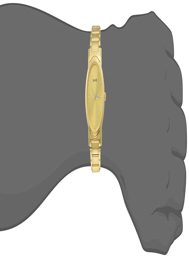 Sonata Quartz Analog with Day and Date Champagne Dial Stainless Steel Strap Watch for Men-NP1141YM10 - Image 4