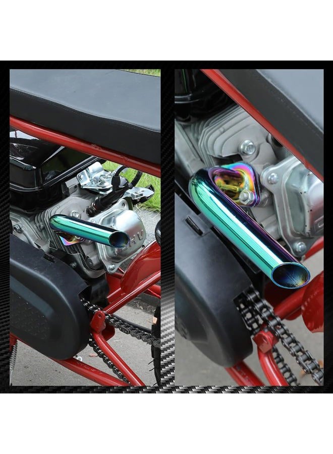 FVRITO 212cc Exhaust Pipe Kit for Predator 196cc Coleman CT200U BT200X CT200U-EX KT196 6.5HP GX160 GX200 Tillotson Mini Bike Baja MB200 Clone Engine Go Kart Performance Parts Colorful - Image 3