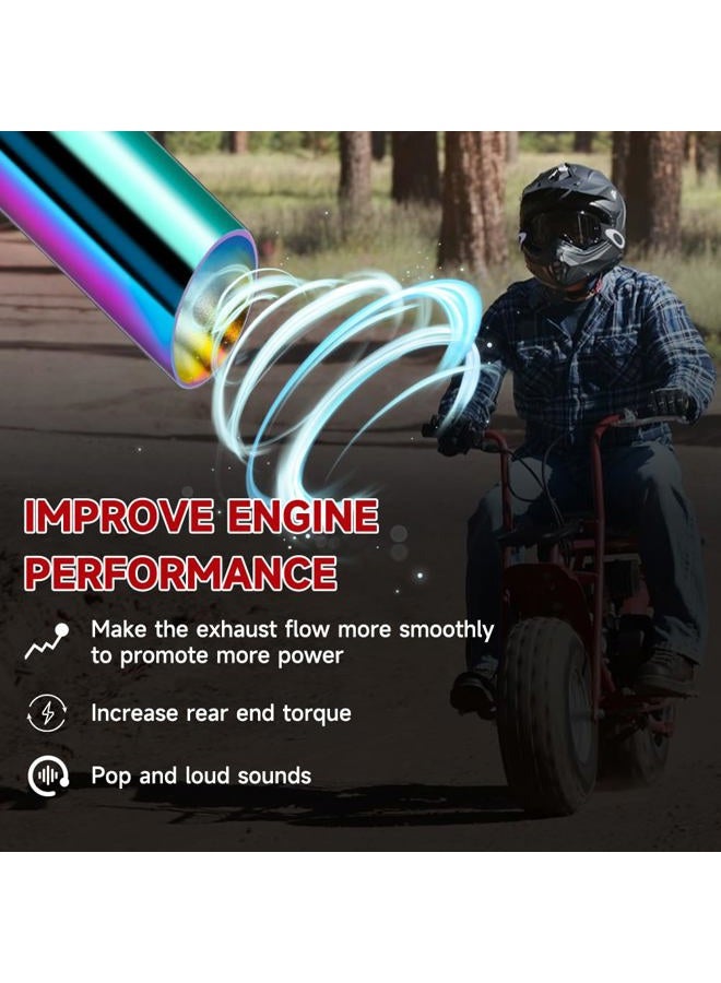 FVRITO 212cc Exhaust Pipe Kit for Predator 196cc Coleman CT200U BT200X CT200U-EX KT196 6.5HP GX160 GX200 Tillotson Mini Bike Baja MB200 Clone Engine Go Kart Performance Parts Colorful - Image 2