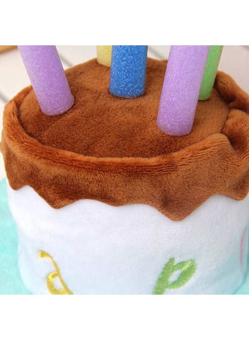 SOLARAE قبعة عيد ميلاد سعيد للكلاب، قبعة حفلة مع كعكة و 5 شموع ملونة تصميم ملحقات تنكرية للكلاب والقطط - Image 4