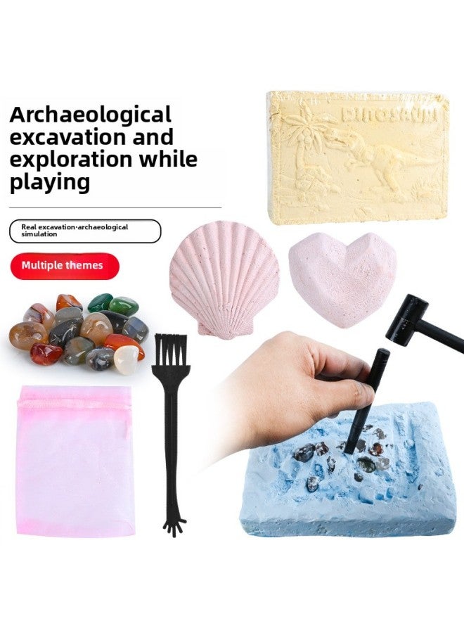 Internet Red Toys Night Market Stall Toys Boys Science And Education Toys Fossil Archaeological Gem Toys Gifts-Color:{Q2 Archaeological Fossil} Color Box Ore - Image 2