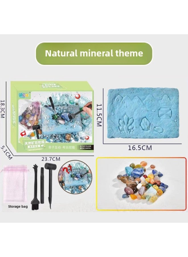 Internet Red Toys Night Market Stall Toys Boys Science And Education Toys Fossil Archaeological Gem Toys Gifts-Color:{Q2 Archaeological Fossil} Color Box Ore - Image 1