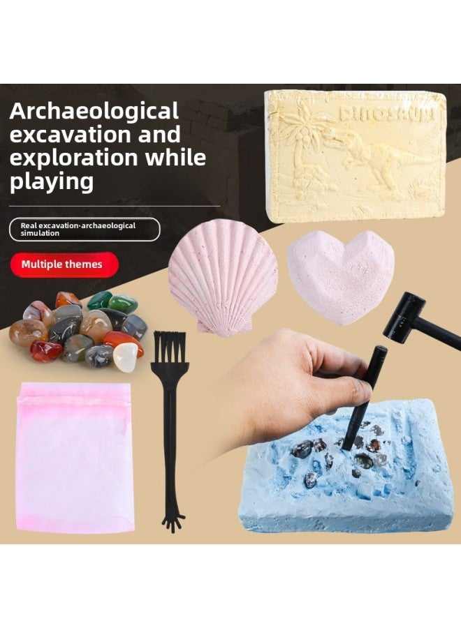 Internet Red Toys Night Market Stall Toys Boys Science And Education Toys Fossil Archaeological Gem Toys Gifts-Color:{Q2 Archaeological Fossil} Color Box Ore - Image 3