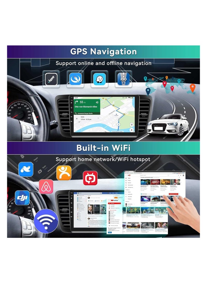 SHEZA STAR - Android Car Stereo for Subaru Legacy Outback 2004 2005 2006 2007 2008 2009 4GB RAM 64GB ROM 9 Inch Support Apple Carplay, MirrorLink WiFi BT, IPS Touch Screen with AHD Camera Included - Image 1