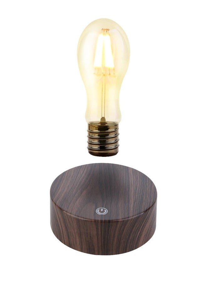 VGAzer Magnetic Levitating Floating Wireless LED Light Bulb Desk Lamp for Unique Gifts, Room Decor, Night Light, Home Office Desk Decor (Round Wooden Base A) - Image 1