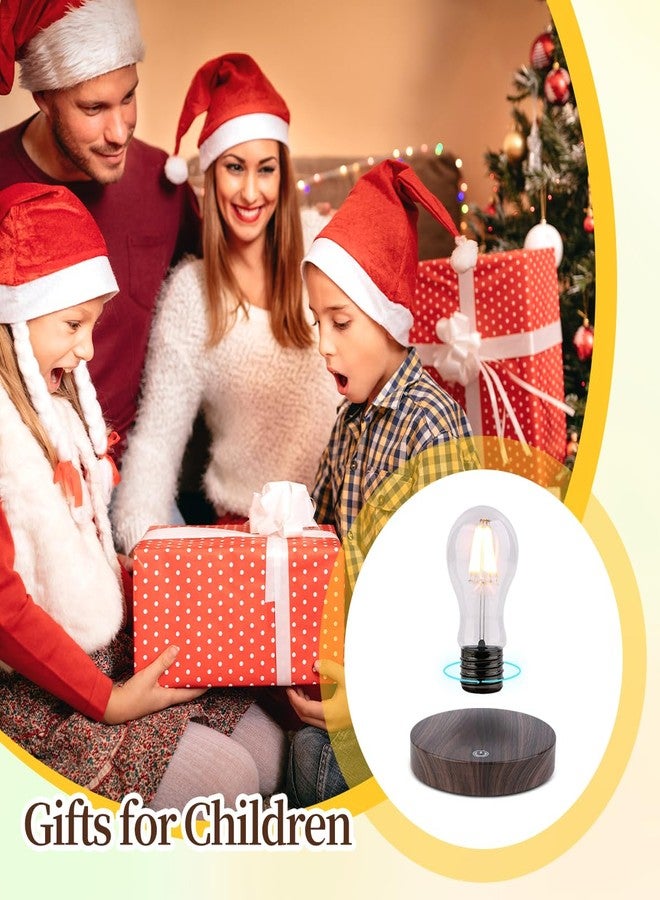 VGAzer Magnetic Levitating Floating Wireless LED Light Bulb Desk Lamp for Unique Gifts, Room Decor, Night Light, Home Office Desk Decor (Round Wooden Base A) - Image 5