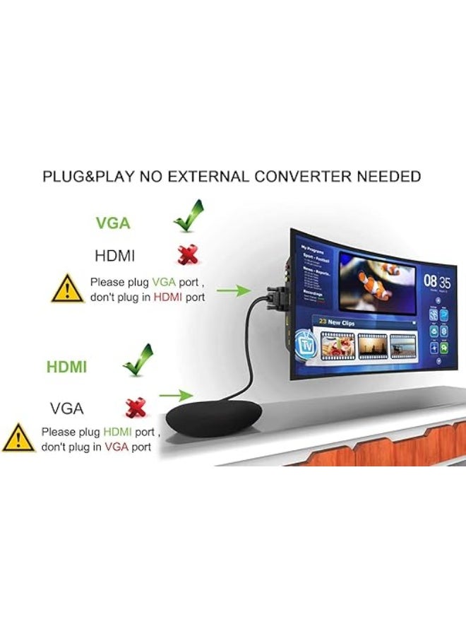 HDMI to VGA Adapter Cable – 1.8M, Gold-Plated, 1080p – Male to Male for Laptop, TV & Projector - Image 4
