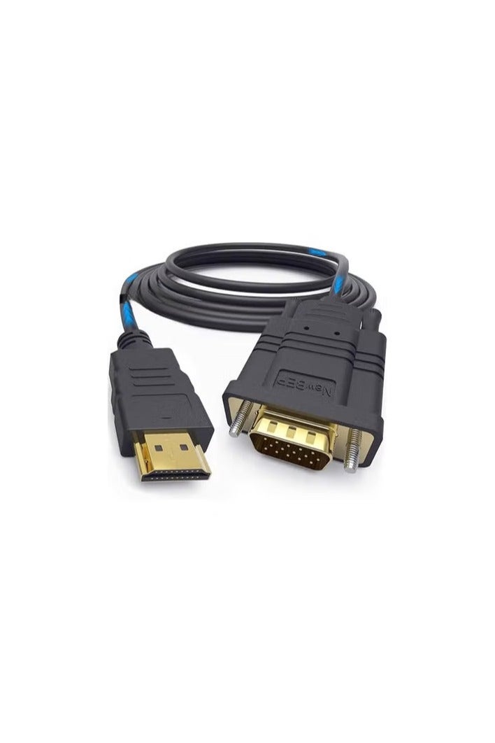 HDMI to VGA Adapter Cable – 1.8M, Gold-Plated, 1080p – Male to Male for Laptop, TV & Projector - Image 1