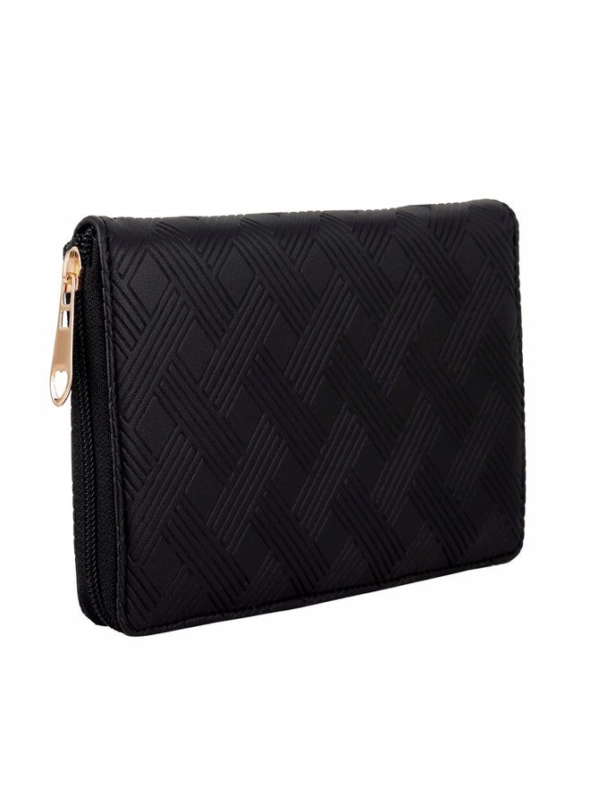 ALSU Women's Black Hand Clutch Wallet jln-016bk - Image 3