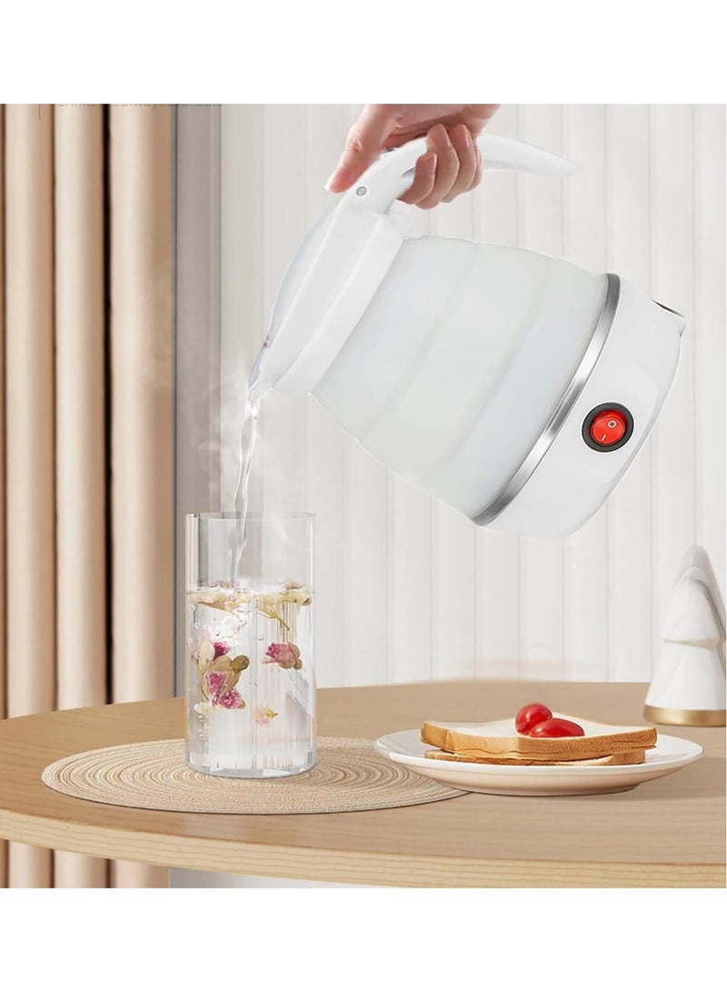 كاتل مياه سيليكون ٦٠٠ واط - ٦٠٠ مل غلاية سيليكون محمولة قابلة للطي للمنزل والسفربحجم مثالي للتنقل (أبيض) - Image 2