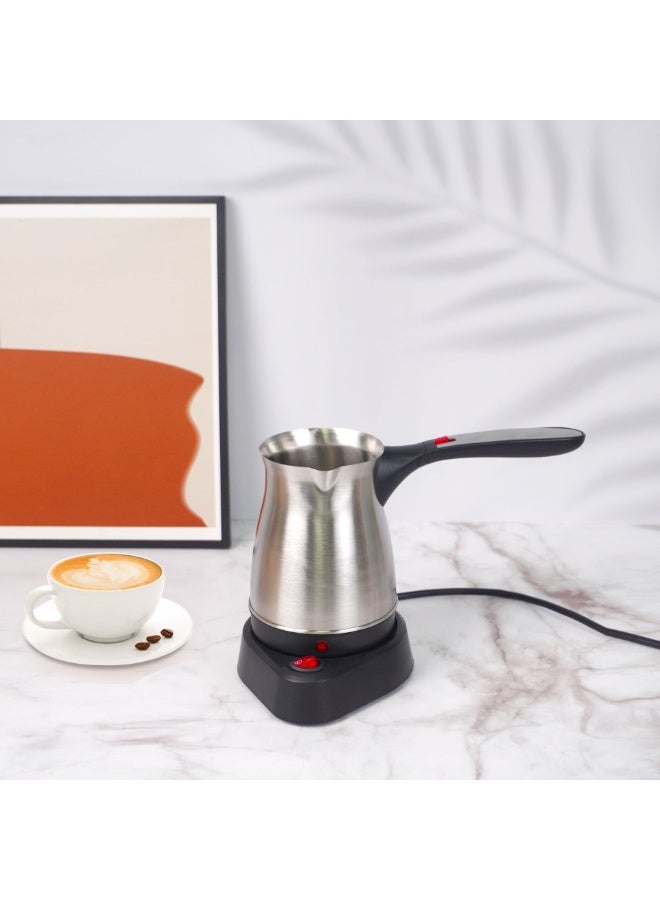 Electric Coffee Kettle,Turkish Coffee Maker, 500ml Stainless Steel Coffee Pot, 600W Fast Heating Coffee Kettle with 360-Degree Rotation, Portable Electric Coffee Boiler for Home Office - Image 3
