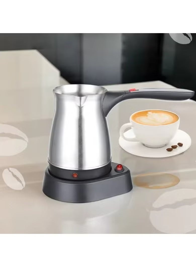 Electric Coffee Kettle,Turkish Coffee Maker, 500ml Stainless Steel Coffee Pot, 600W Fast Heating Coffee Kettle with 360-Degree Rotation, Portable Electric Coffee Boiler for Home Office - Image 1