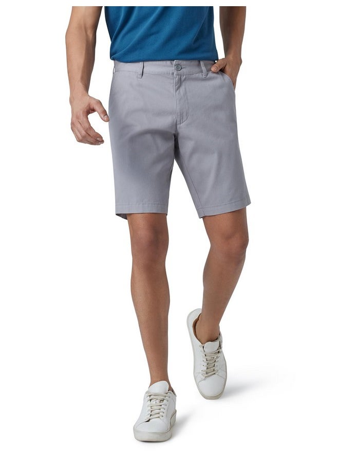 XYXX XYXX Men Twill Cotton Chinos Shorts, Regular Fit, Solid, Pack of 1, CB1SHT01_36, Moon Grey, 36  - Image 1