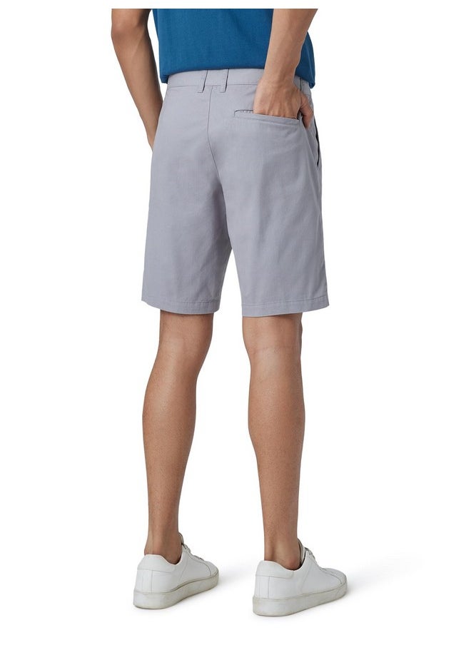 XYXX XYXX Men Twill Cotton Chinos Shorts, Regular Fit, Solid, Pack of 1, CB1SHT01_36, Moon Grey, 36  - Image 2