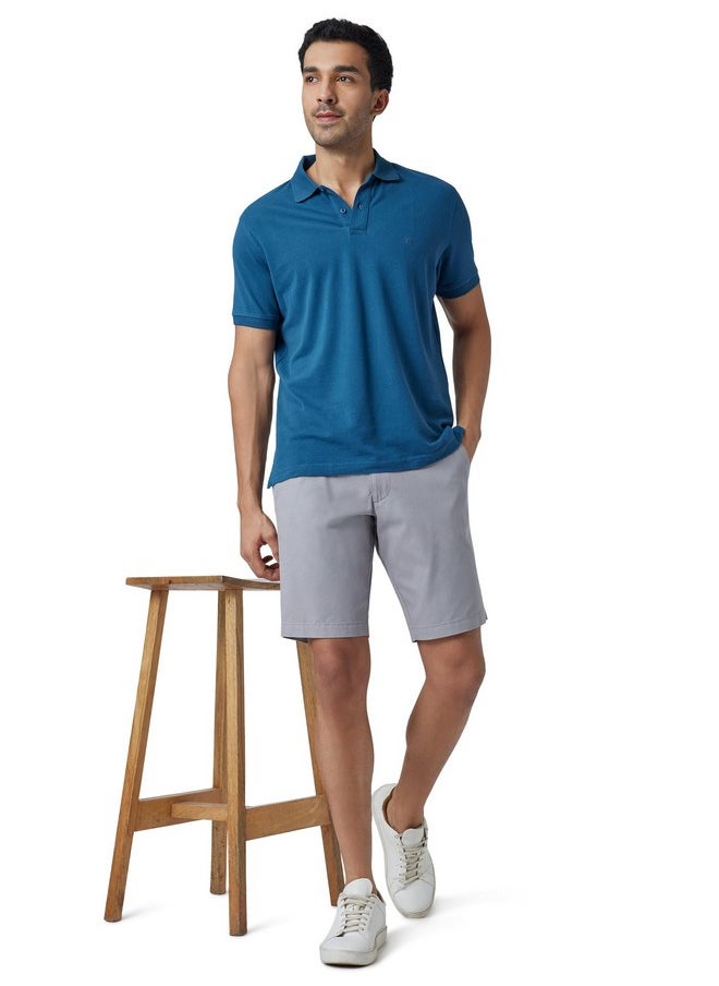 XYXX XYXX Men Twill Cotton Chinos Shorts, Regular Fit, Solid, Pack of 1, CB1SHT01_36, Moon Grey, 36  - Image 3