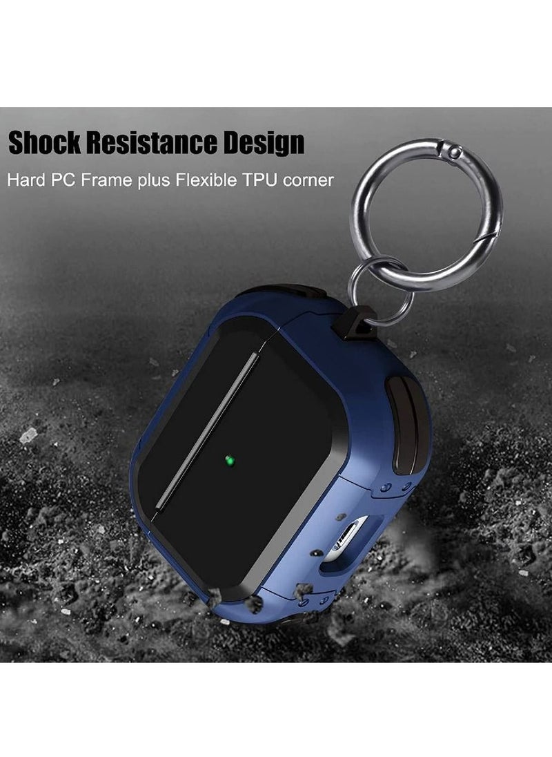 GENNEXT - Airpods 3 Case(2021) with Keychain,Full-Body Rugged Military Grade Protective Cover for Airpods 3rd Generation(2021),Shock Absorption Corner Design,Durable Armor Case,Blue - Image 1