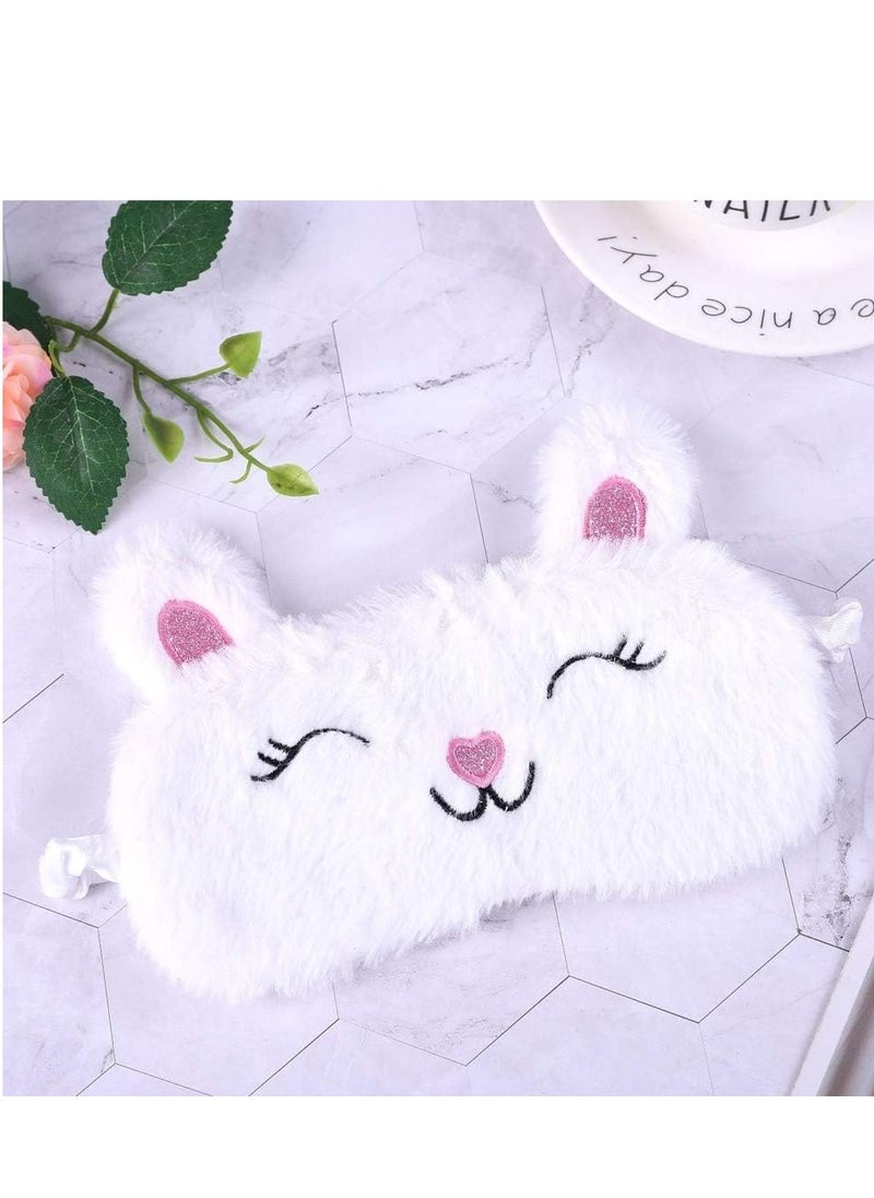 SYOSI - 3D Ultra Soft Comfortable Eye Masks Animal, 6 PCS Sleeping Cover Fluffy Plush Sleep for Travel Nap Breathable Eyeshade Cartoon Kids Adult - Image 1