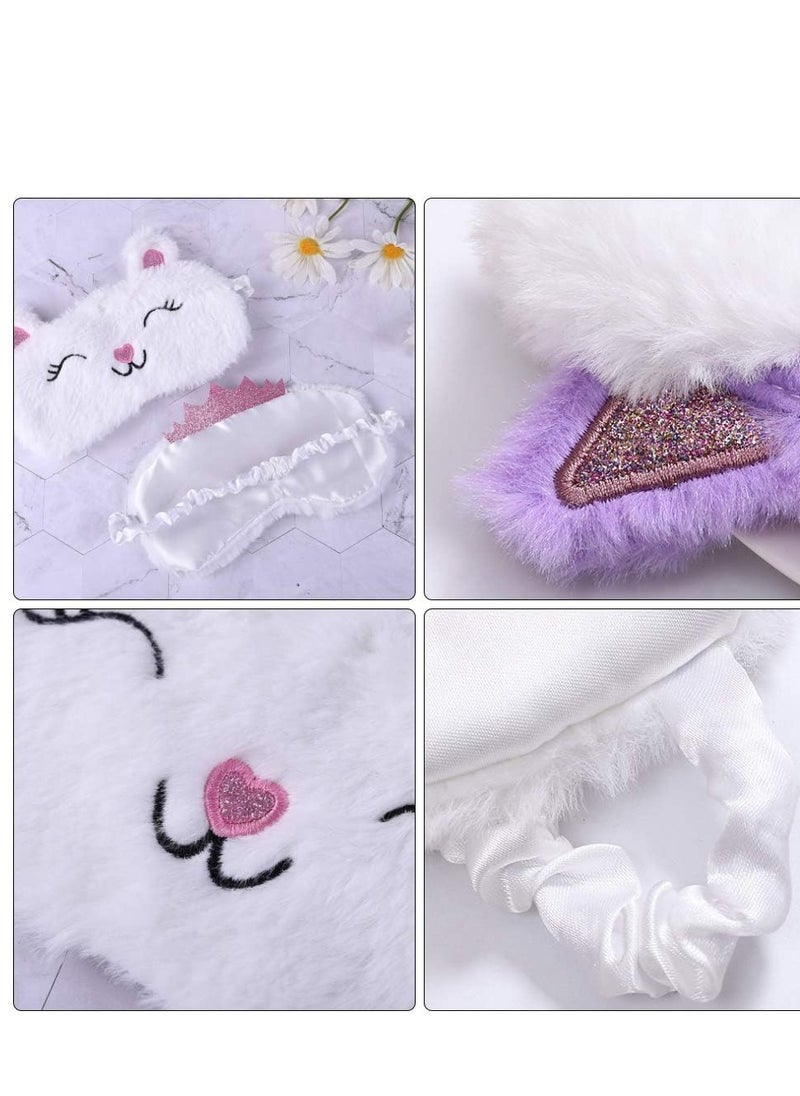 SYOSI - 3D Ultra Soft Comfortable Eye Masks Animal, 6 PCS Sleeping Cover Fluffy Plush Sleep for Travel Nap Breathable Eyeshade Cartoon Kids Adult - Image 1