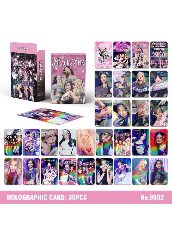 Generic Celebrity Card Blackp Powder Ink Photo Card Lisa Jisoo Jennie Rose Laser Card Lomo Card - Image 1