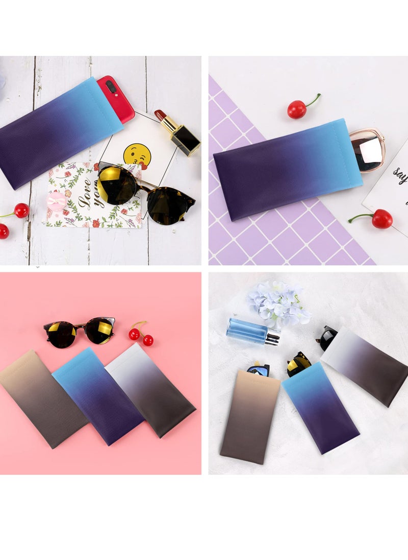 Generic - 3-Pack Soft PU Sunglasses Cases, Waterproof Portable Travel Pouches for Women, Stylish Leather Eyewear Bags for Spectacles and Sunglasses. - Image 1